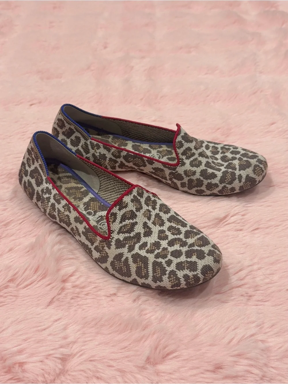 Rothy’s Leopard Print Mocha Spot Slip-On Rounded Flats